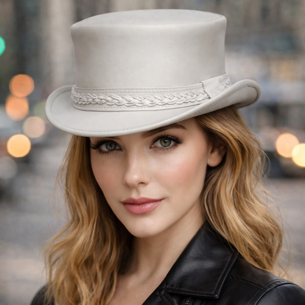 Steampunk El Dorado Leather Top Hat | 100% Handmade | New with Tags