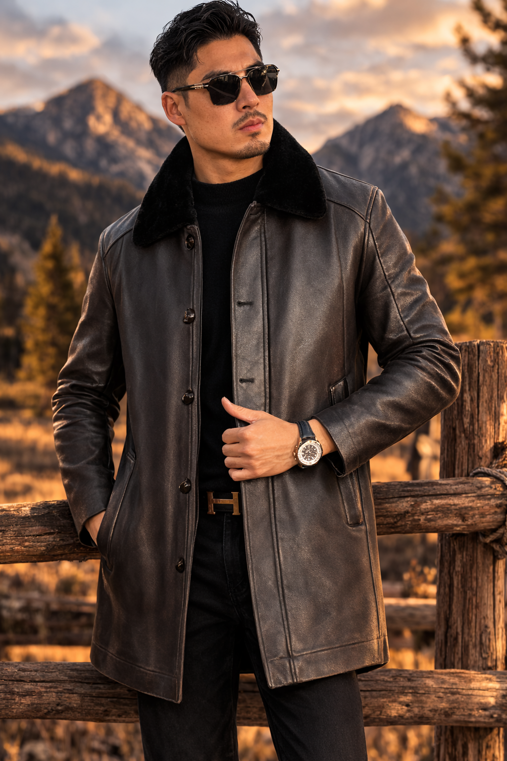 Amber Appeal Fur Leather Jacket