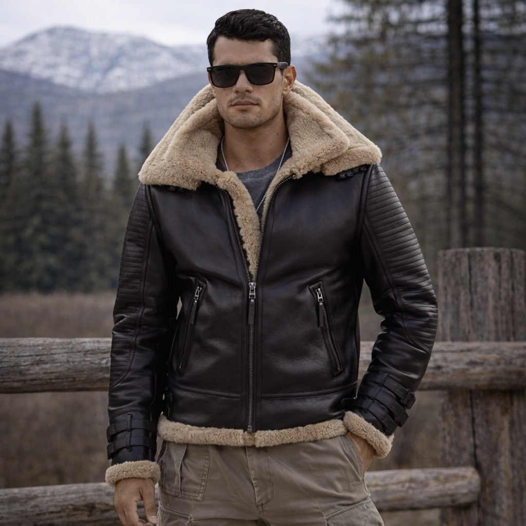 Dora Men’s Shearling Leather Jacket