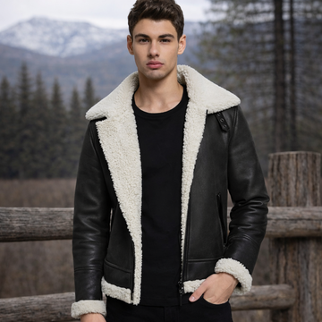 Ebony and Ivory Fur Leather Jacket