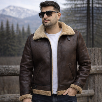 Espresso Elegance Fur Leather Jacket