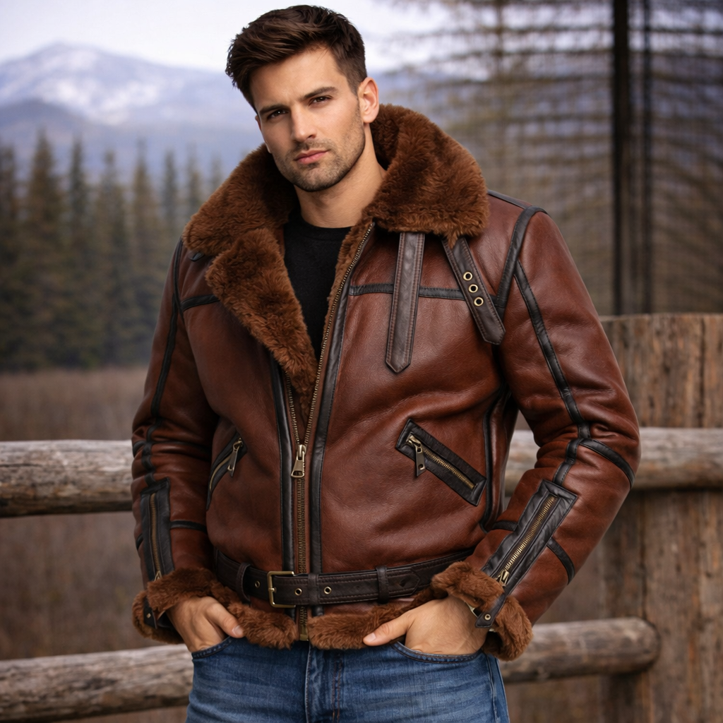 Men’s Shearling B3 Bomber Fur Jacket