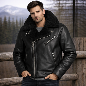 Midnight Majesty Fur Leather Jacket