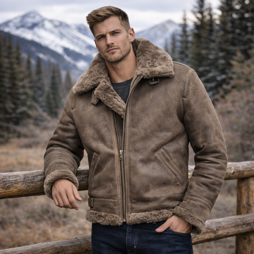 Vanguard Men’s Heritage Shearling Leather Jacket