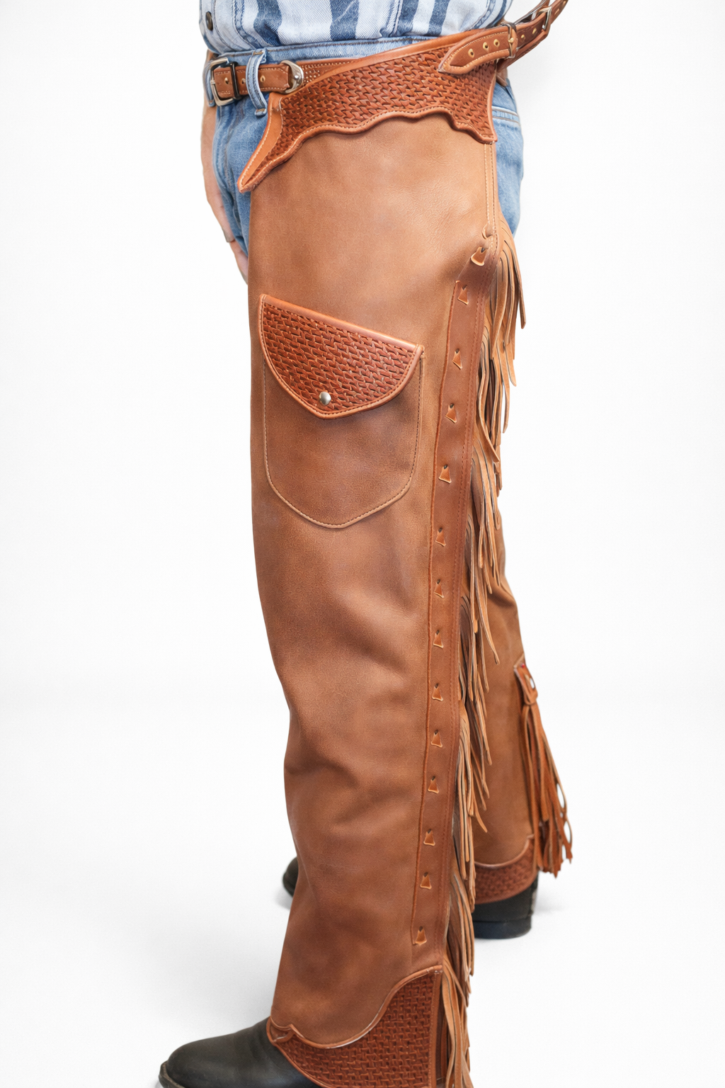 Men's Hand Crafted Native American Cowboy Style Leather Pant Rodeo Style Chap Mountain Men Western Buck Leather Gifts For Men