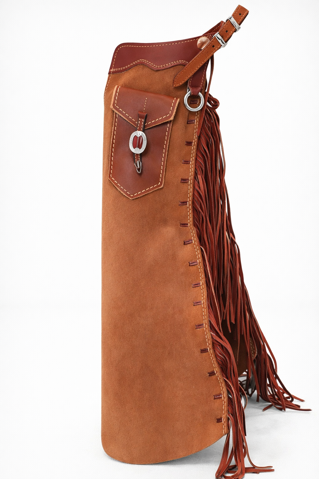 Unisex Hand Made Brown Native American Cowboy Style Suede Leather Pants Rodeo Style Cowgirl Chap Mountain Western Buck Suede Gifts For Men