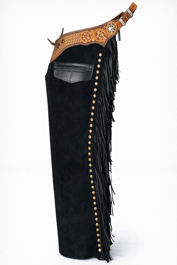 Men Chap Hand Crafted Tooled Yoke Native American Cowboy Style Suede Pant Rodeo Style Chap Mountain Men Western Buck Suede Gifts For Men