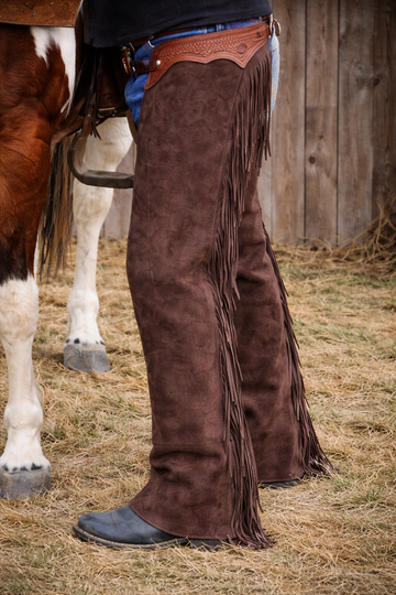 Men's Hand Crafted Native American Cowboy Style Suede Leather Pant Rodeo Style Chap Mountain Men Western Buck Suede Gifts For Men