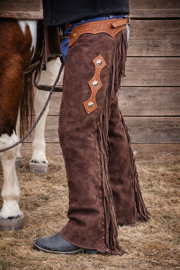 Men's Hand Crafted Native American Cowboy Style Suede Leather Pant Rodeo Style Chap Mountain Men Western Buck Suede Gifts For Men