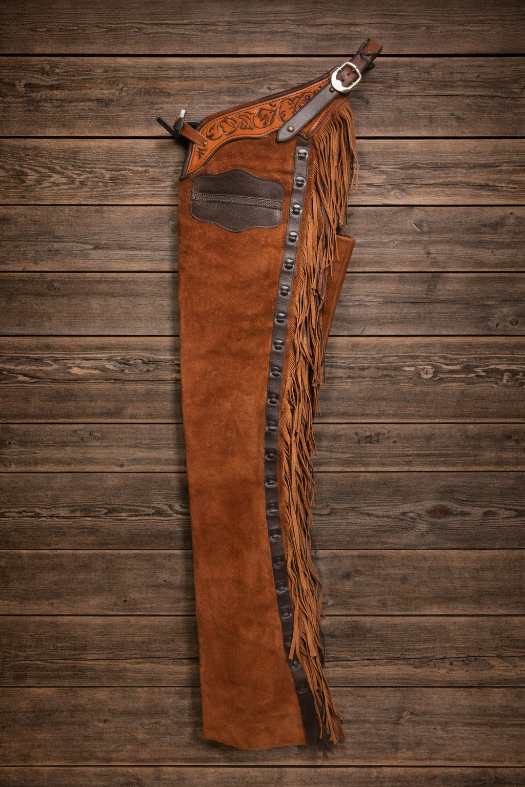 Men Chap Hand Crafted Tooled Yoke Native American Cowboy Style Suede Pant Rodeo Style Chap Mountain Men Western Buck Suede Gifts For Men