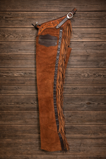 Men Chap Hand Crafted Tooled Yoke Native American Cowboy Style Suede Pant Rodeo Style Chap Mountain Men Western Buck Suede Gifts For Men