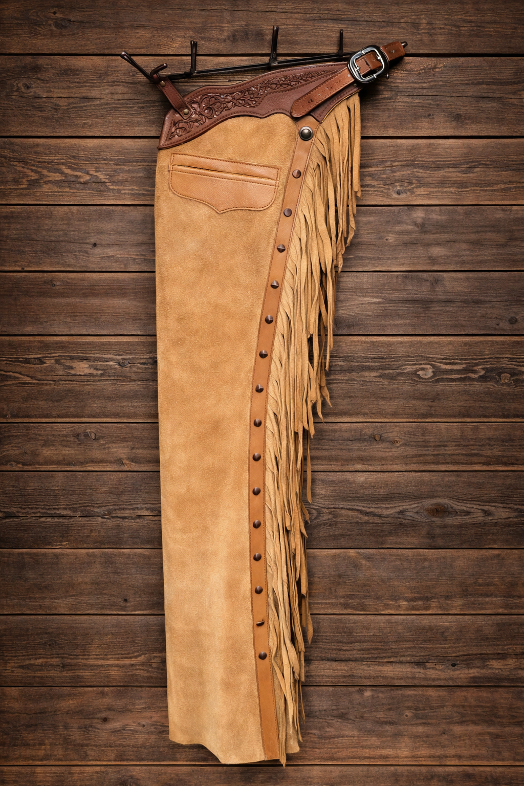 Men's Hand Crafted Native American Cowboy Style Suede Leather Pant Rodeo Style Chap Mountain Men Western Buck Suede Gifts For Men