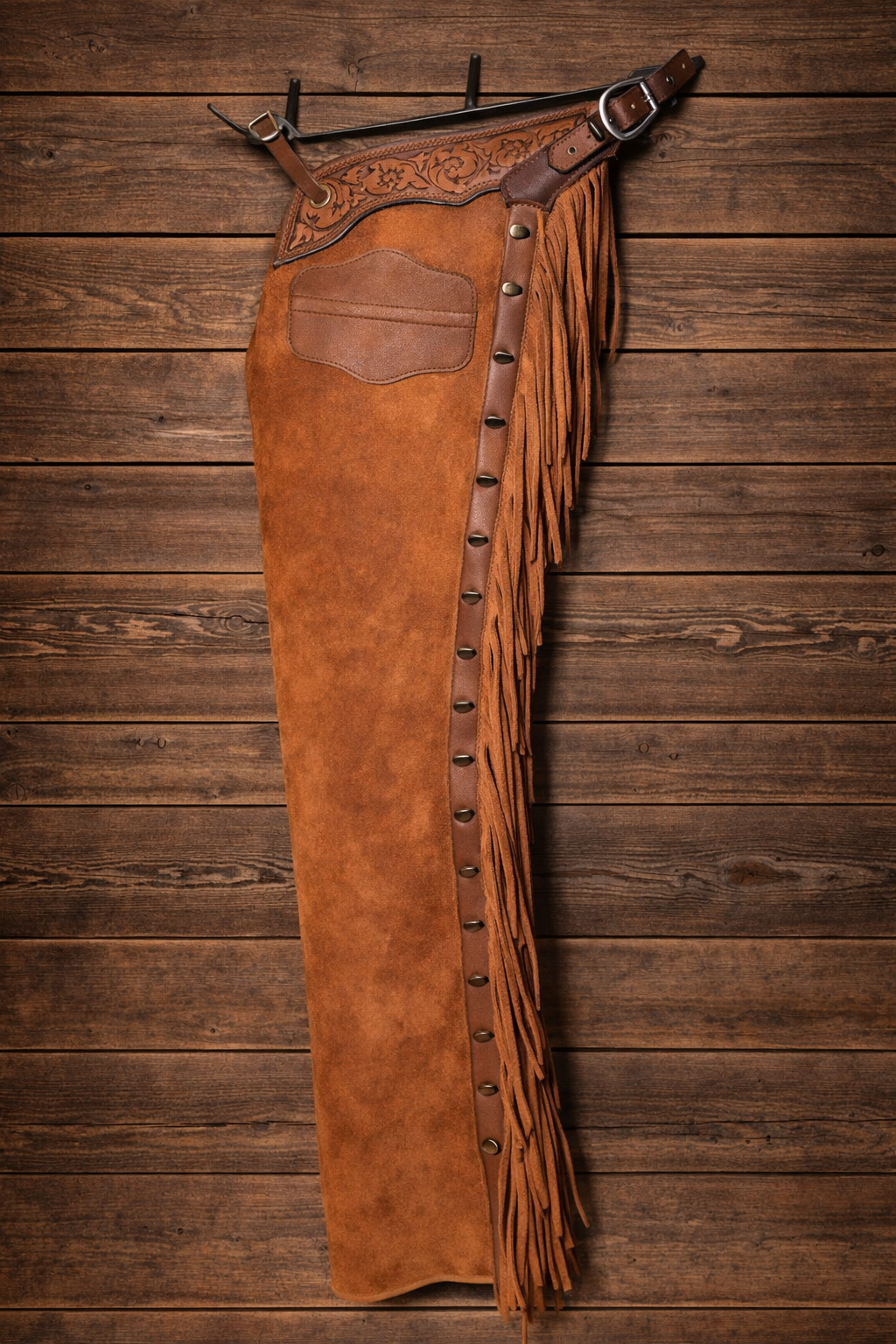 Suede Chap Hand Crafted Tooled Yoke Native American Cowboy Style Suede Pant Rodeo Style Chap Mountain Men Western Buck Suede Gifts For Men