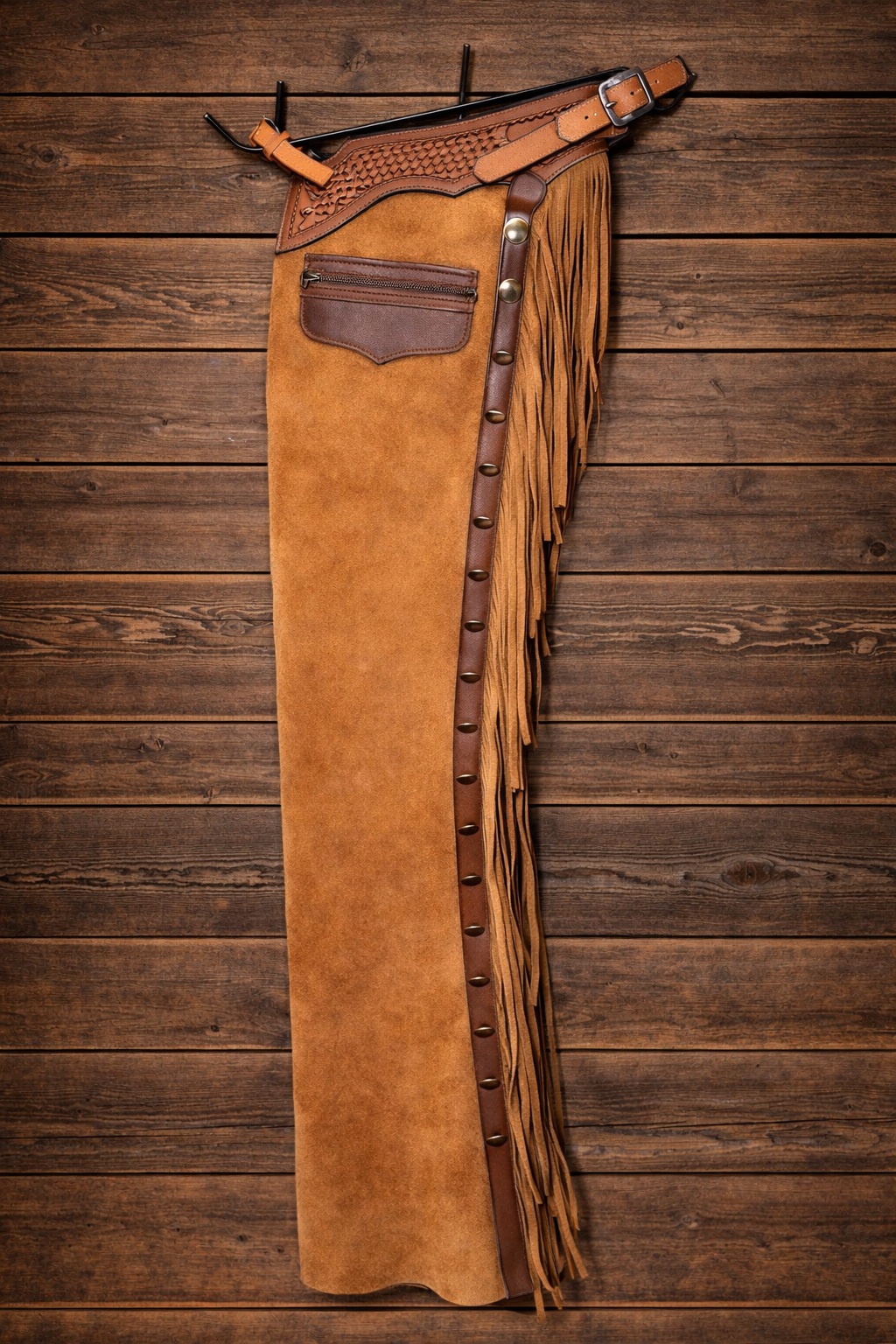 Men's Hand Crafted Native American Cowboy Style Suede Leather Pant Rodeo Style Chap Mountain Men Western Buck Suede Gifts For Men
