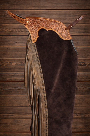 Men Chap Hand Crafted Tooled Yoke Native American Cowboy Style Suede Pant Rodeo Style Chap Mountain Men Western Buck Suede Gifts For Men
