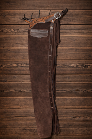 Men Chap Hand Crafted Tooled Yoke Native American Cowboy Style Suede Pant Rodeo Style Chap Mountain Men Western Buck Suede Gifts For Men