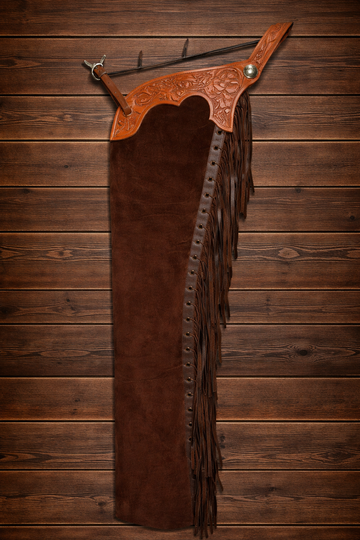 Men Chap Hand Crafted Tooled Yoke Native American Cowboy Style Suede Pant Rodeo Style Chap Mountain Men Western Buck Suede Gifts For Men