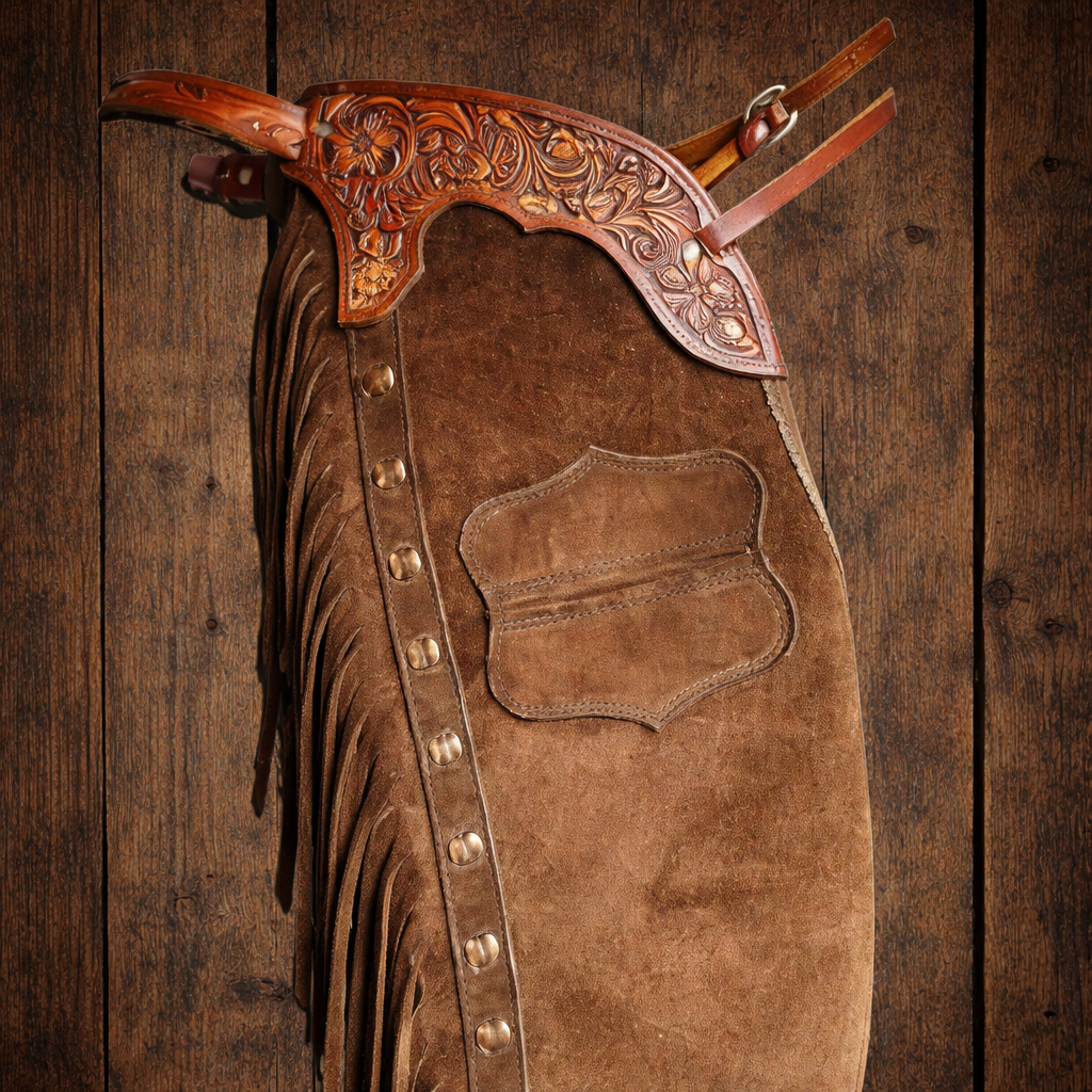 Men Chap Hand Crafted Tooled Yoke Native American Cowboy Style Suede Pant Rodeo Style Chap Mountain Men Western Buck Suede Gifts For Men