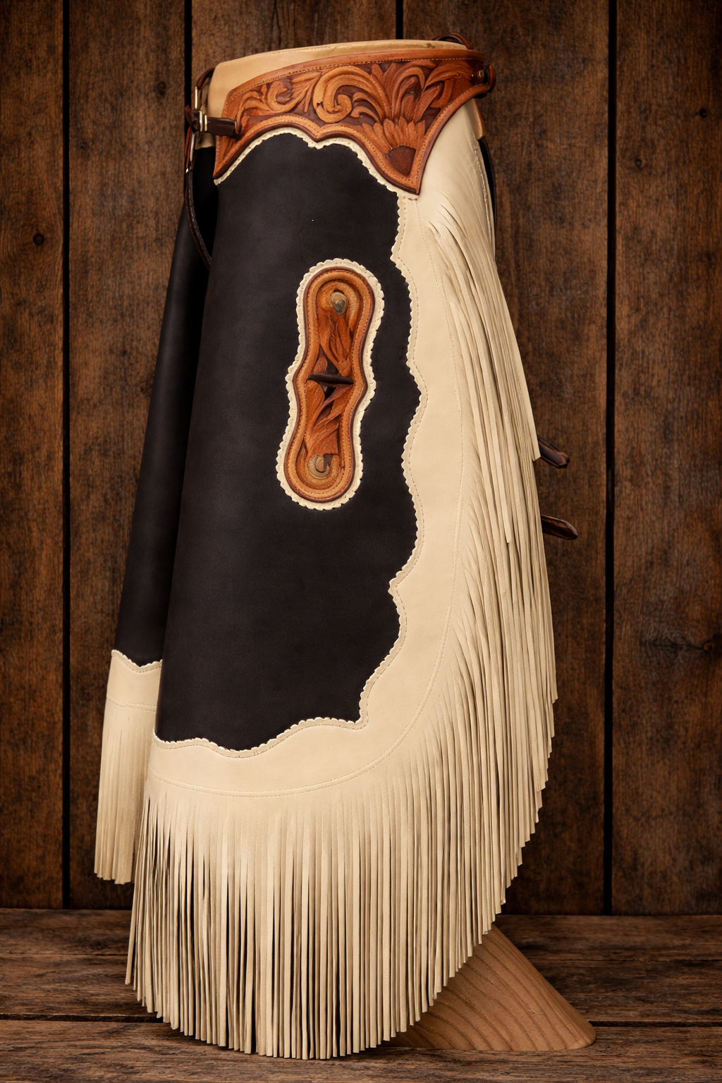 Men's Hand Crafted Tooled Yoke Native American Cowboy Style Leather Pant Rodeo Style Chap Mountain Men Western Buck Leather Gifts For Men
