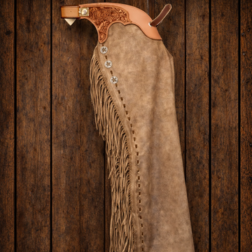 Hand Crafted Tooled Yoke Native American Cowboy Style Leather Pant Rodeo Style Chap Mountain Men Western Buck Leather Gifts For Men