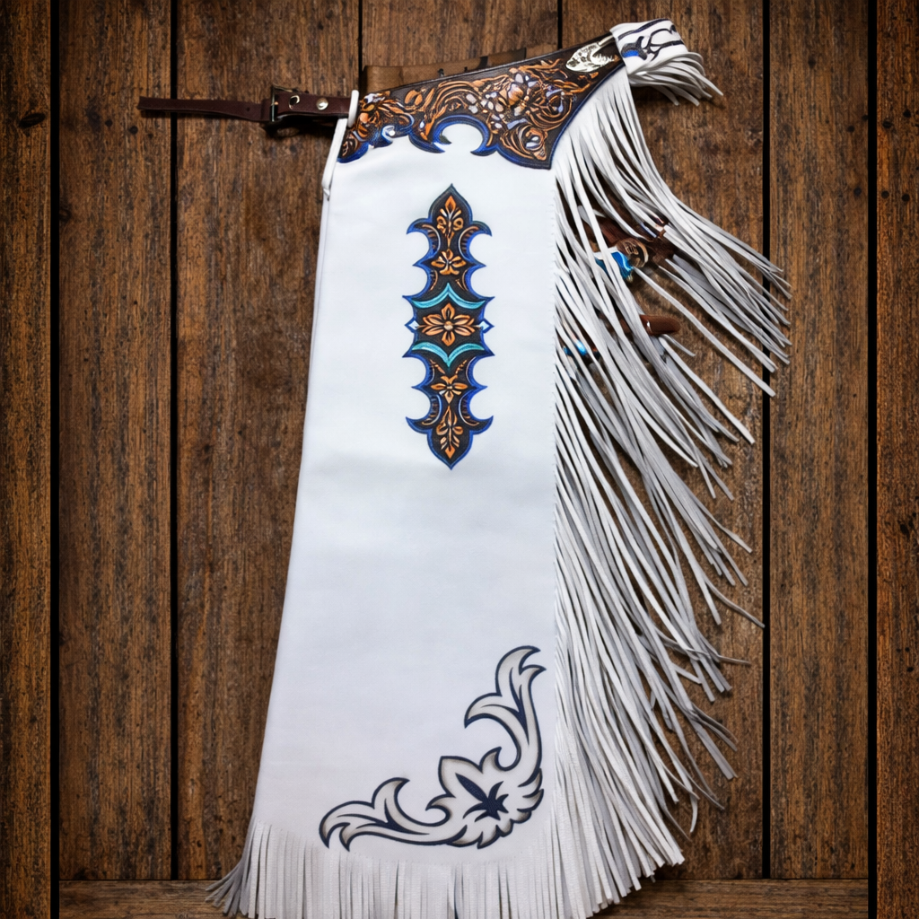 Men Chap Hand Crafted Tooled Yoke Native American Cowboy Style Suede Pant Rodeo Style Chap Mountain Men Western Buck Suede Gifts For Men
