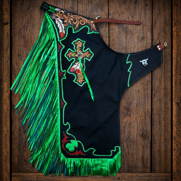 Men Chap Hand Crafted Tooled Yoke Native American Cowboy Style Suede Pant Rodeo Style Chap Mountain Men Western Buck Suede Gifts For Men