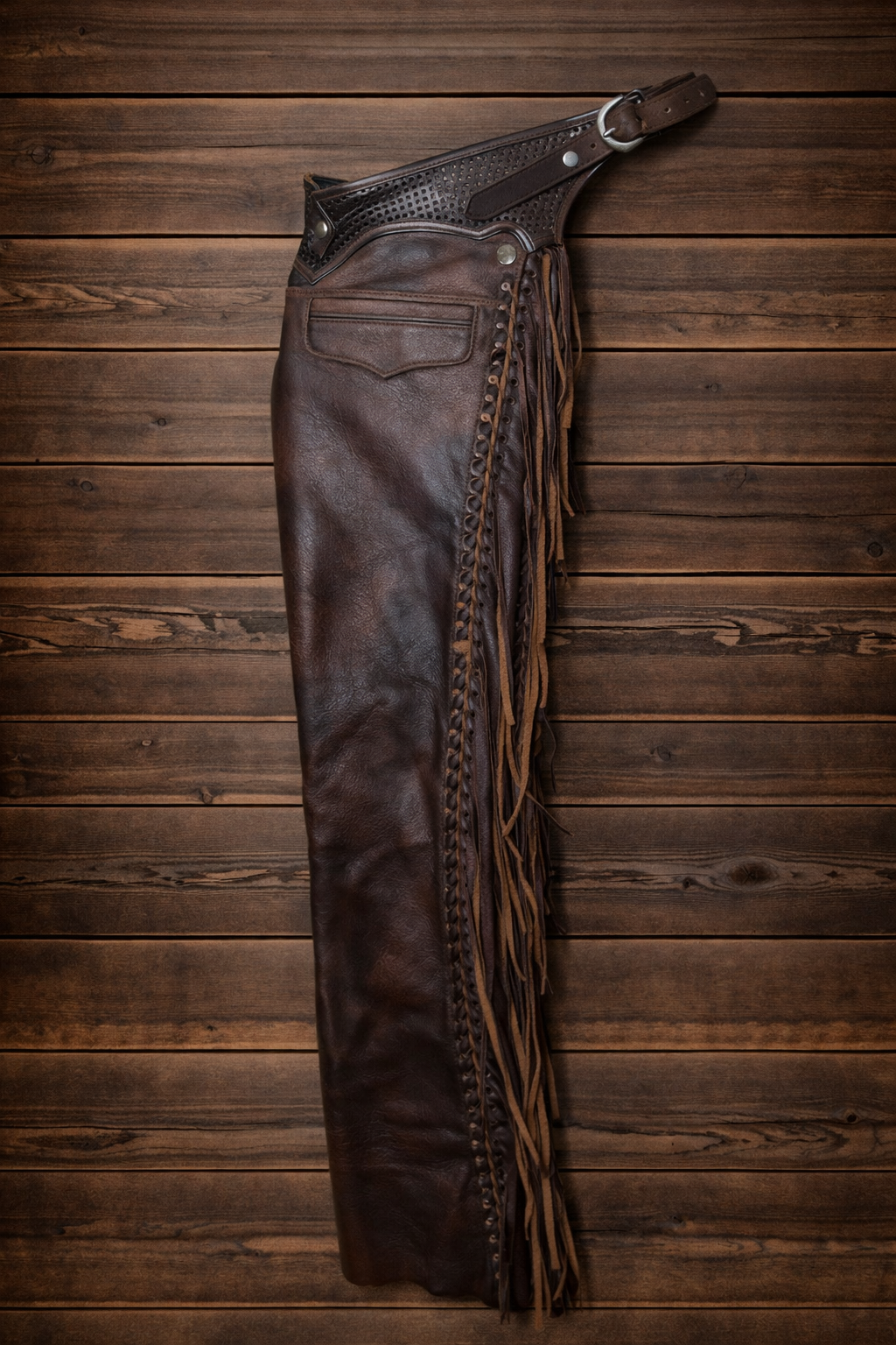 Men's Hand Crafted Native American Cowboy Style Leather Pant Rodeo Style Chap Mountain Men Western Buck Leather Gifts For Men