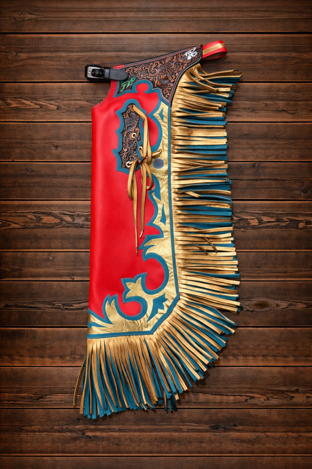 Hand Crafted Native American Cowboy Style Tooling Carving Red Leather Pant Rodeo Style Chap Mountain Men Western Buck Leather Gifts For Men