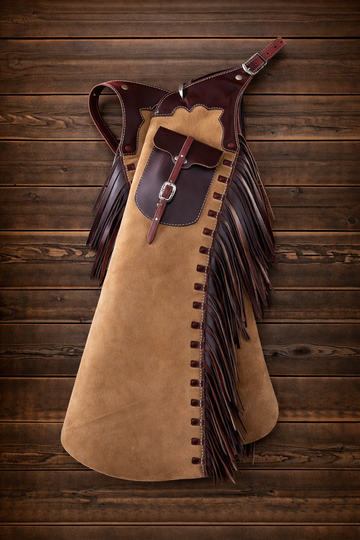 Unisex Hand Made Brown Native American Cowboy Style Suede Leather Pants Rodeo Style Cowgirl Chap Mountain Western Buck Suede Gifts For Men