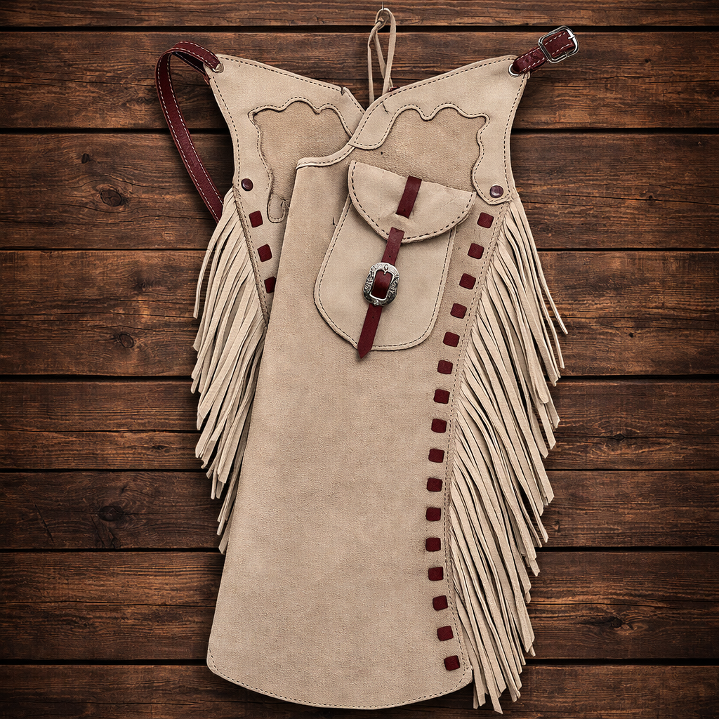 Men's Hand Crafted Native American Cowboy Style Suede Leather Pants Rodeo Style Cowgirl Chap Mountain Men Western Buck Suede Gifts For Men