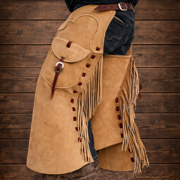Unisex Hand Crafted Native American Cowboy Style Suede Leather Pants Rodeo Style Cowgirl Chap Mountain Men Western Buck Suede Gifts For Men