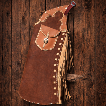 Unisex Hand Made Brown Native American Cowboy Style Suede Leather Pants Rodeo Style Cowgirl Chap Mountain Western Buck Suede Gifts For Men