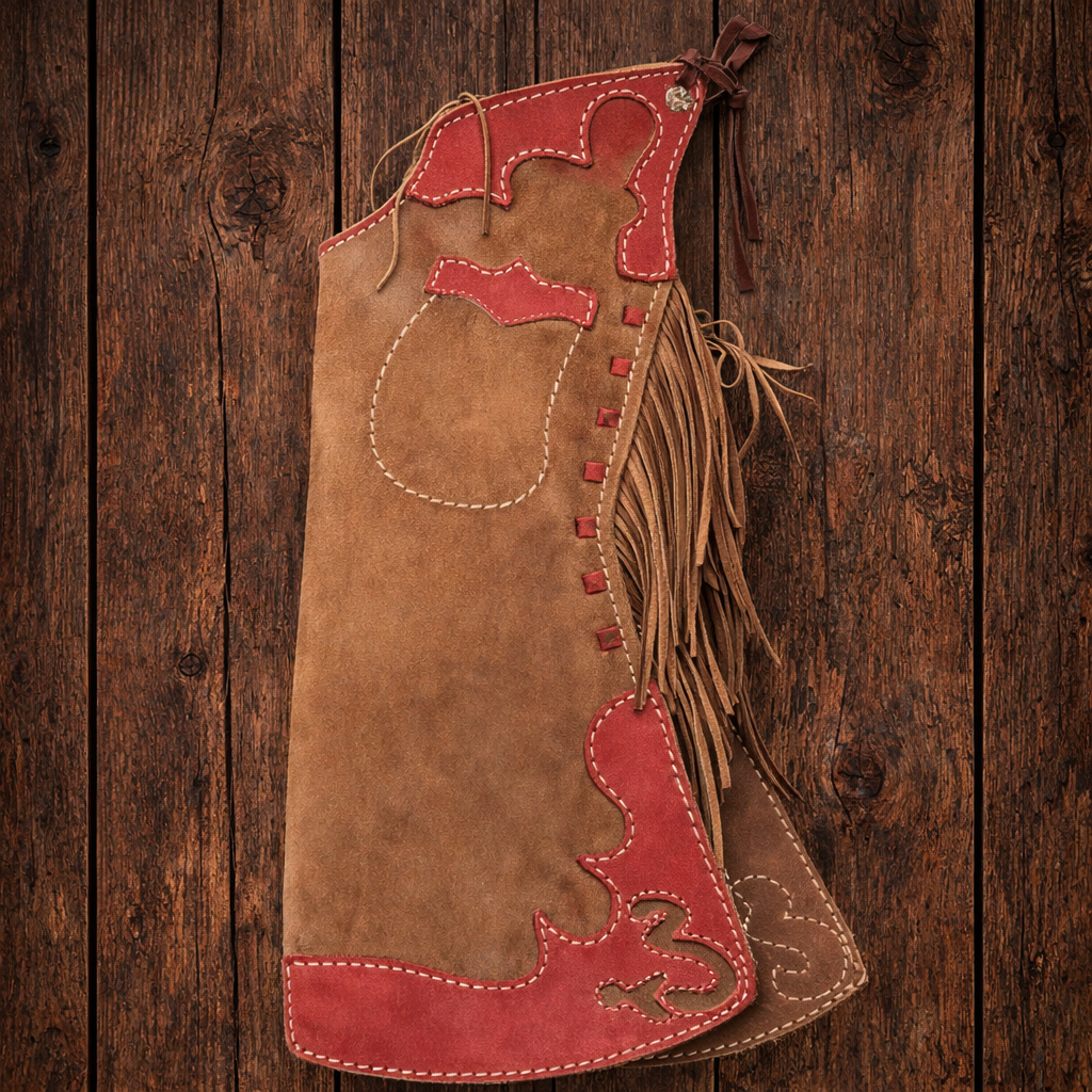 Unisex Hand Made Brown Native American Cowboy Style Suede Leather Pants Rodeo Style Cowgirl Chap Mountain Western Buck Suede Gifts For Men