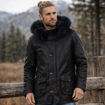 Arctic Fusion Leather Parka Jacket