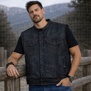 Men Leather Club Vest Snake Embossed Western Leather Vest,Men Biker Leather Vest ,Motorcycle Rider Waistcoat- Gift For Him Gift For Men