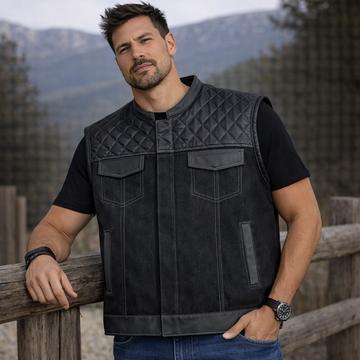Men Leather Club Vest Black Diamond Quilted Leather Vest,Men Biker Leather Vest Motorcycle Rider Waistcoat Gift For Him Gift For Men