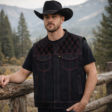 Men Leather Club Vest Diamond Quilted Paisley Suede Leather Vest,Men Biker Leather Vest Motorcycle Rider Waistcoat Gift For Him Gift For Men