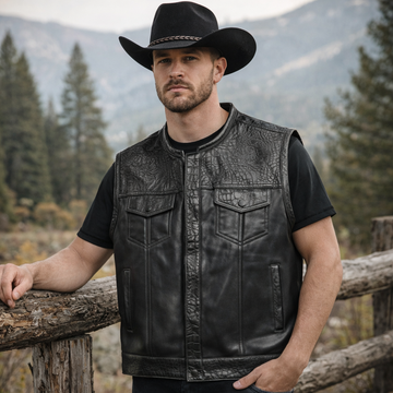 Men Leather Club Vest Crocodile Embossed Western Leather Vest,Men Biker Leather Vest ,Motorcycle Rider Waistcoat- Gift For Him Gift For Men