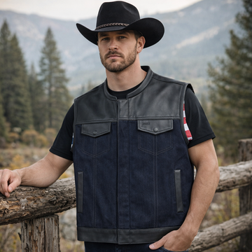 Men Leather Club Vest SOA Leather Vest USA Flag ,Men Biker Vest Motorcycle Rider Denim Waistcoat Gift For Him Gift For Men