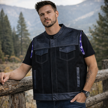 Men Leather Club Vest Crocodile Embossed Western Leather Vest,Men Biker Leather Vest ,Motorcycle Rider Waistcoat- Gift For Him Gift For Men