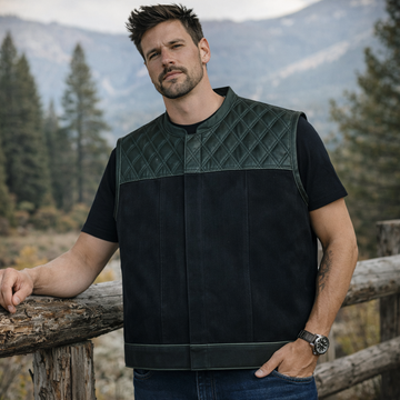 Men Leather Club Vest Diamond Quilted Paisley Leather Vest,Men Biker Leather Vest ,Motorcycle Rider Waistcoat- Gift For Him Gift For Men