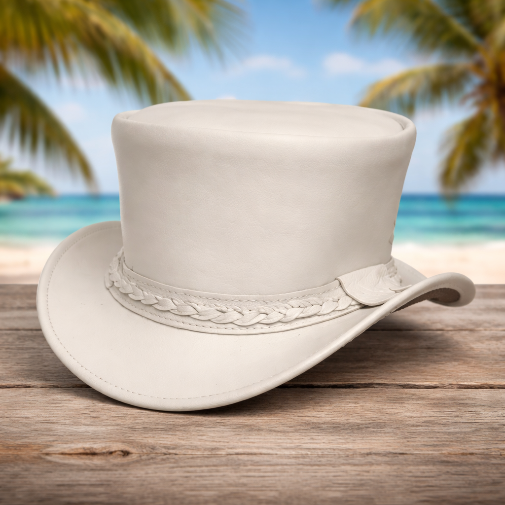 Steampunk El Dorado Leather Top Hat | 100% Handmade | New with Tags