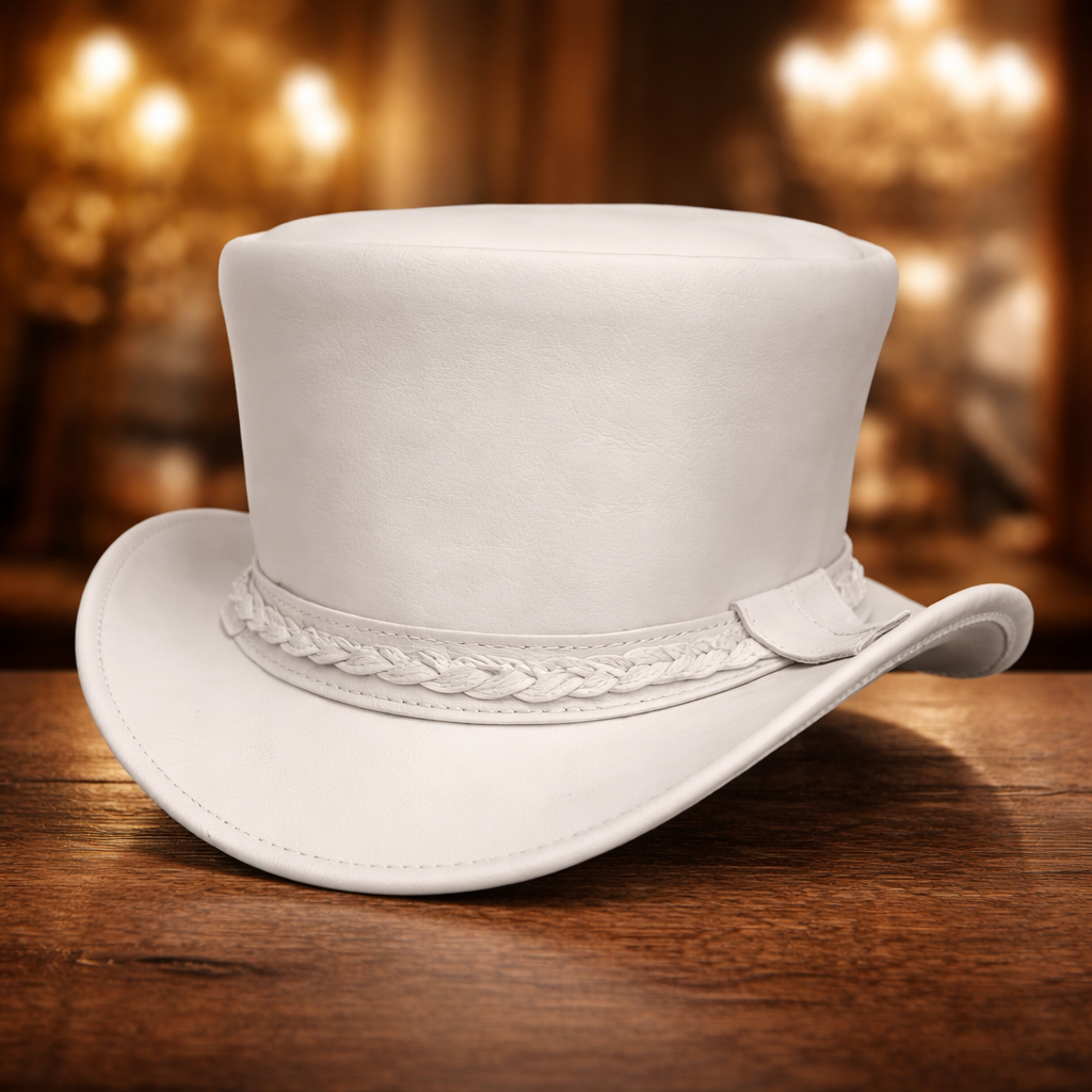 Steampunk El Dorado Leather Top Hat | 100% Handmade | New with Tags