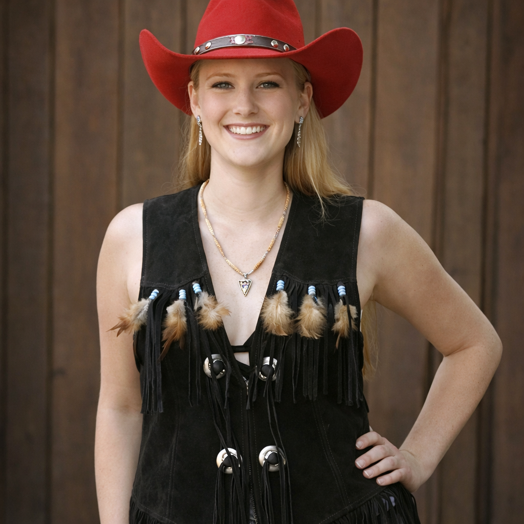 Women Western Style Suede Leather Fringe Vest Native American Fringe Waistcoat