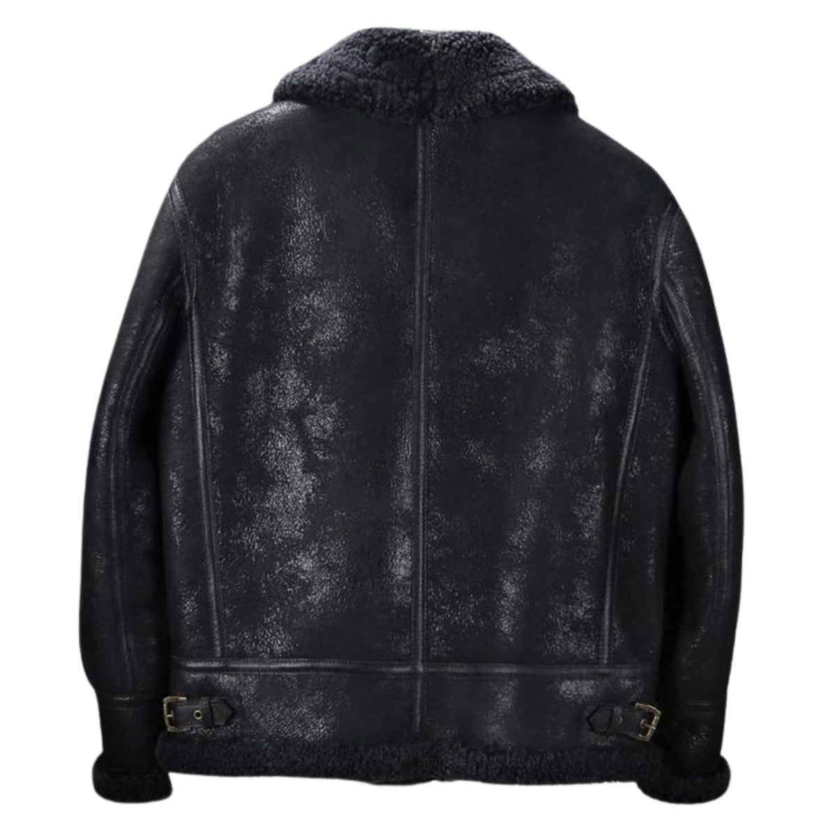 B3 Bomber Black Fur Leather Shearling Jackets