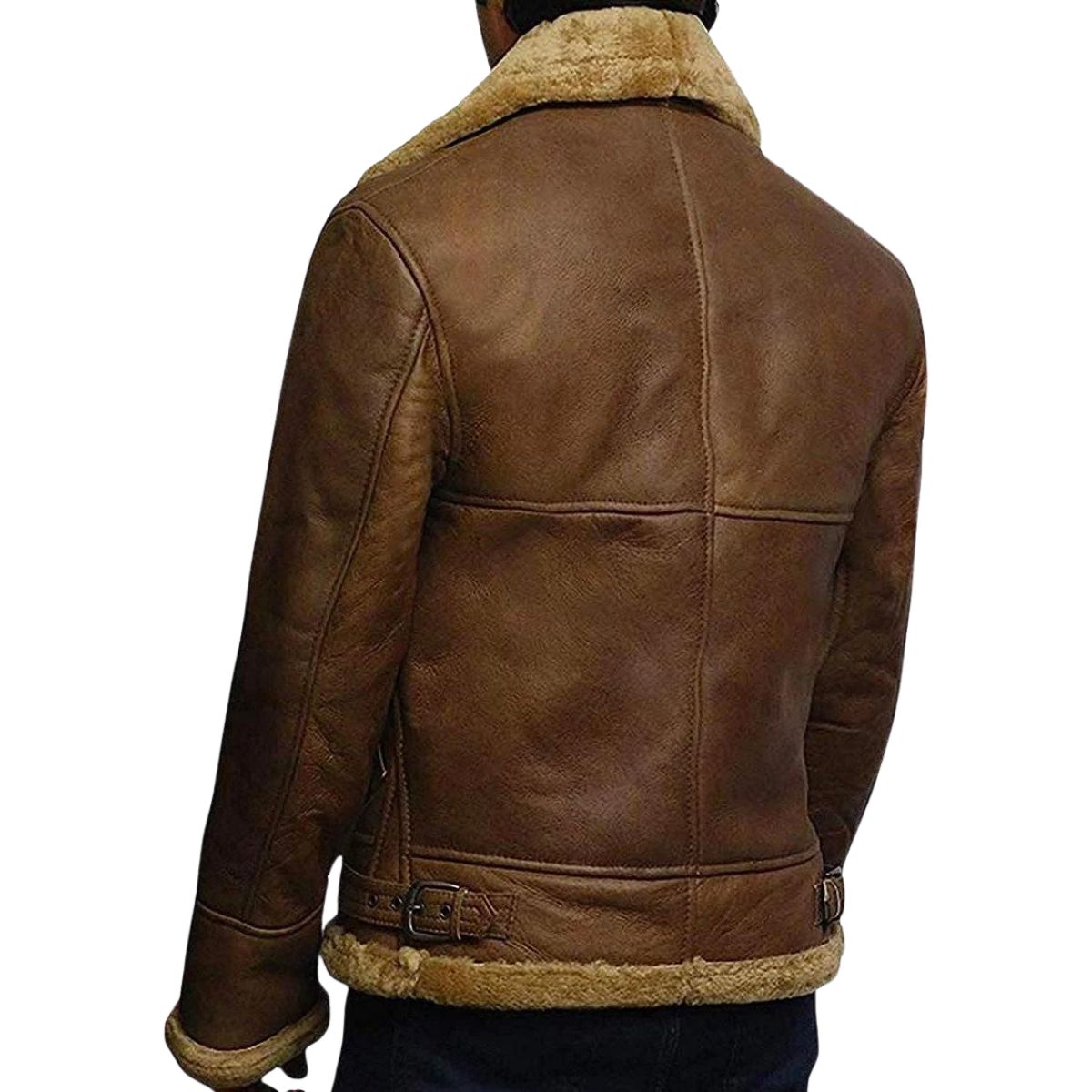 B3 Shearling Brown Leather Bomber Jacket