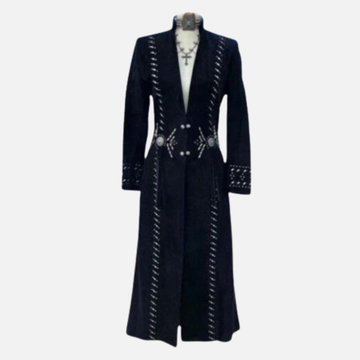 Women Native American Western Suede Leather Long Wedding Dress Powwow Regalia