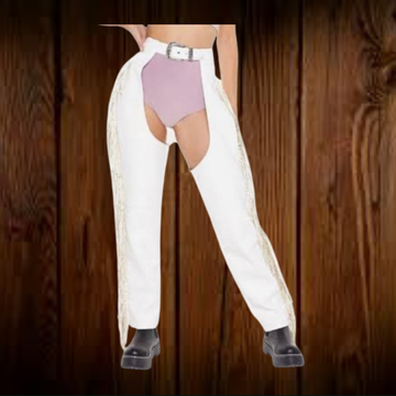 Women's Hand Crafted Native American Style Suede Leather Pant Rodeo Style Ladies Chap Western Buck Suede Gifts For Her