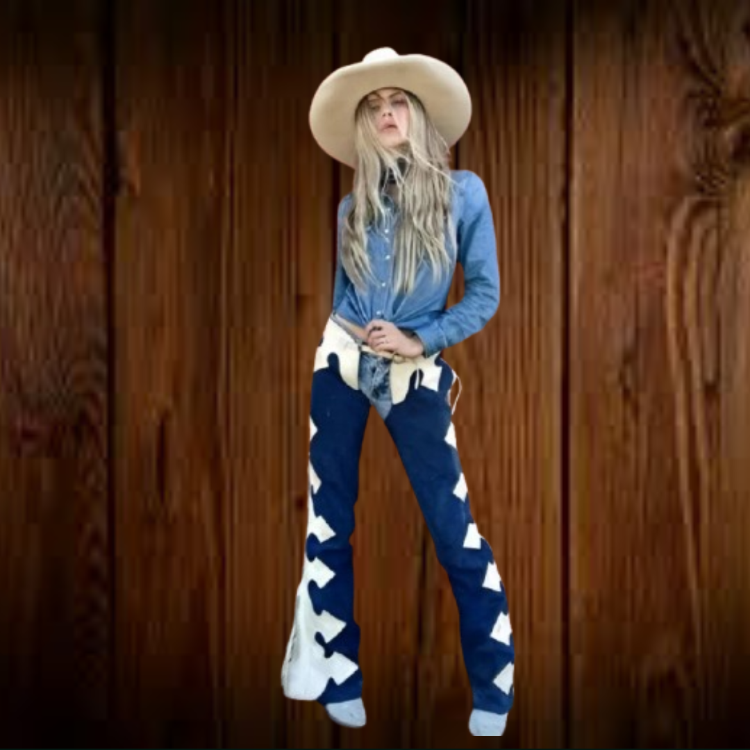 Ladies Hand Crafted Native American Cowgirl Style Suede Leather Pant Rodeo Style Ladies Chap Western Buck Suede Gifts For Her