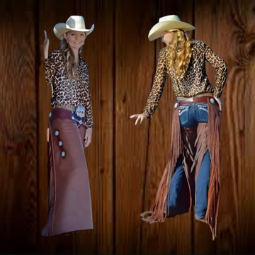 Women's Hand Crafted Native American Cowgirl Style Leather Pant Rodeo Style Ladies Chap Western Buck Suede Gifts For Her